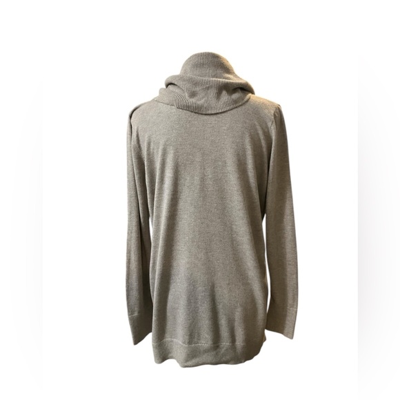 Loft Large Petite sand colored tunic cowl neck sweater excellent condition - Picture 3 of 5